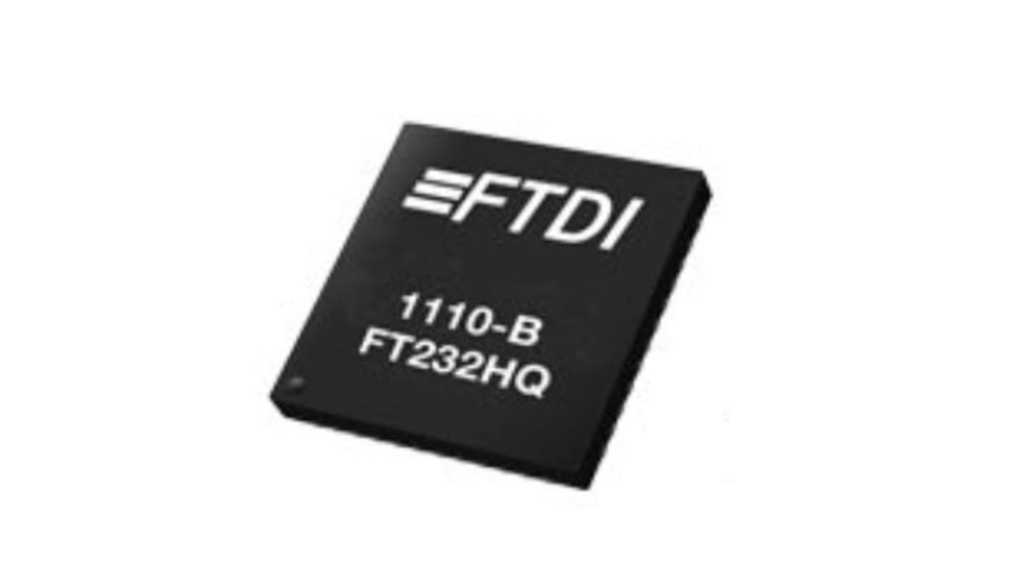 FTDI Chip USB-vezérlő FT232HQ-TRAY, 12Mbps, 1,8 V, 48-tüskés, QFN