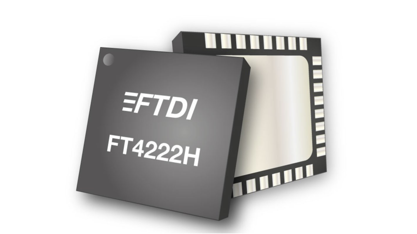 Controlador USB FTDI Chip FT4222HQ-D-T, 32 pines, VQFN, 3.4Mbps, 5 V