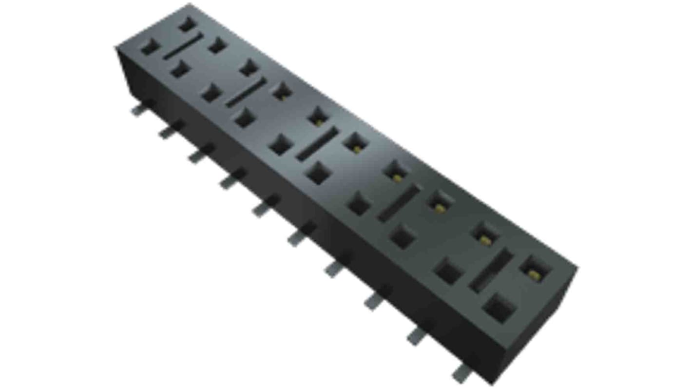 Samtec HLE Series Straight Surface Mount PCB Socket, 24-Contact, 2-Row, 2.54mm Pitch, Solder Termination
