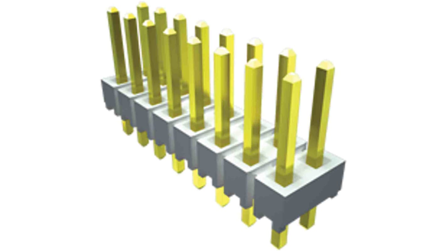 Samtec HTSW Series Straight Through Hole Pin Header, 50 Contact(s), 2.54mm Pitch, 1 Row(s), Unshrouded