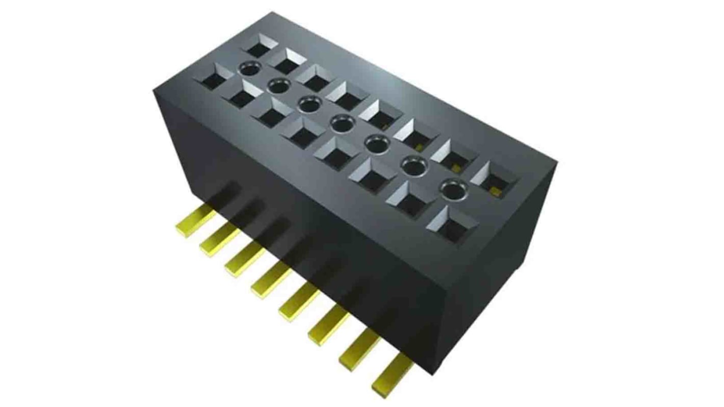 Conector hembra para PCB Samtec serie CLE CLE-105, de 5 vías en 2 filas, paso 0.8, 1.19 mm, Montaje Superficial,