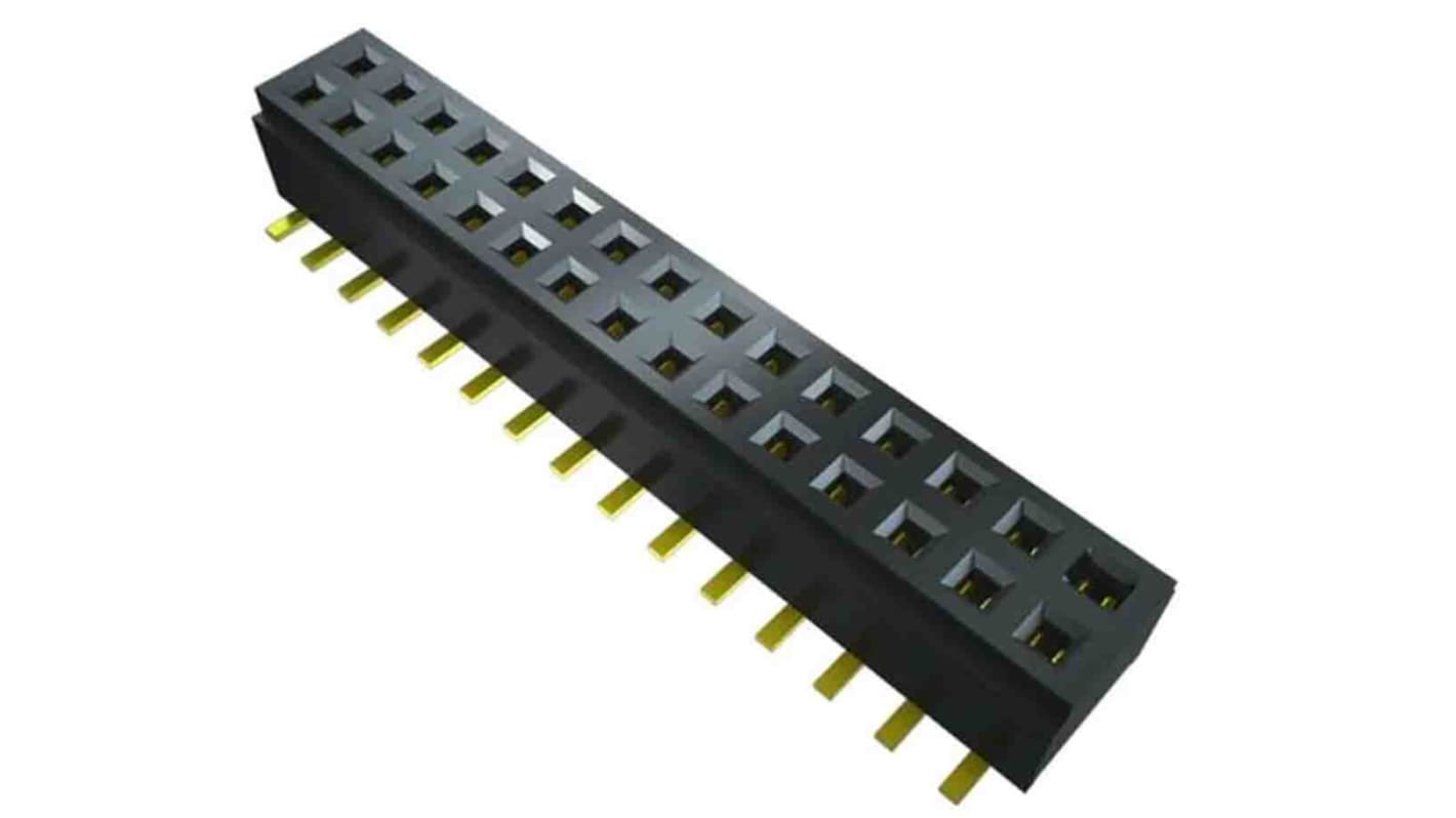 Samtec CLM Series Vertical Surface Mount PCB Socket, 7-Contact, 2-Row, 1mm Pitch, Press-In Termination