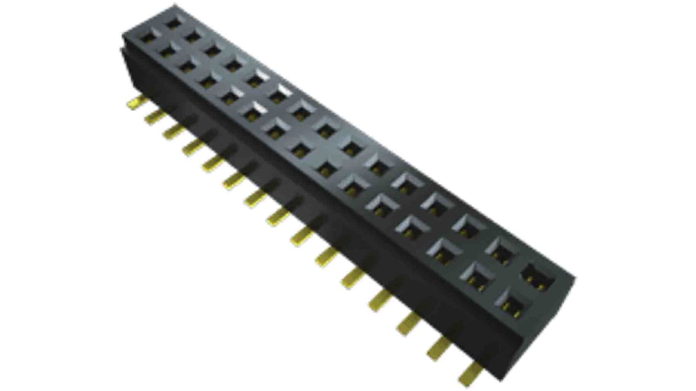 Samtec CLM Series Straight Surface Mount PCB Socket, 50-Contact, 2-Row, 1mm Pitch, Solder Termination