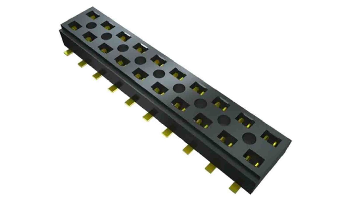 Conector hembra para PCB Samtec serie CLP CLP-105, de 5 vías en 2 filas, paso 1.27mm, Montaje Superficial, terminación