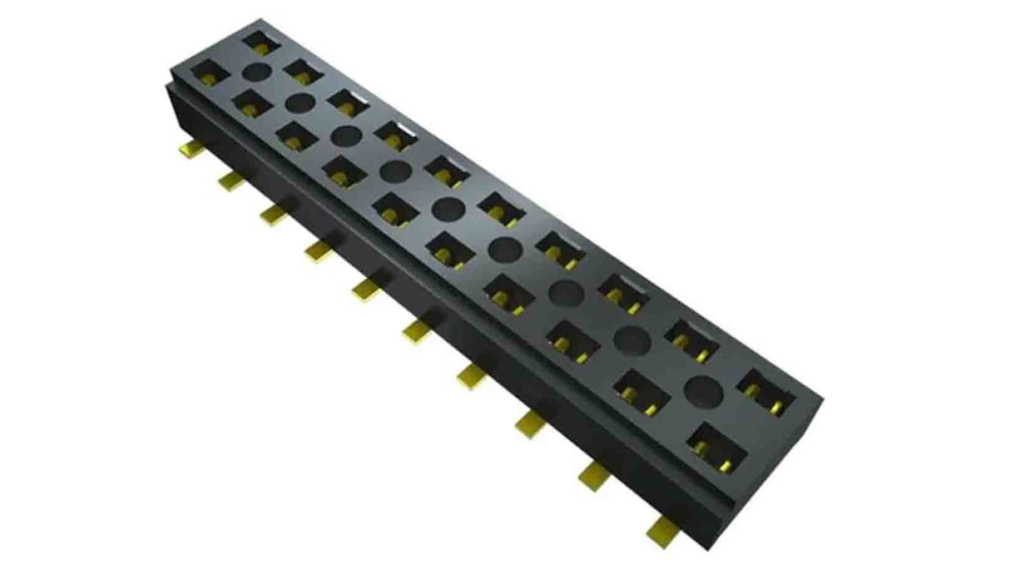 Samtec CLT Series Vertical Surface Mount PCB Socket, 12-Contact, 2-Row, 2mm Pitch, Press-In Termination