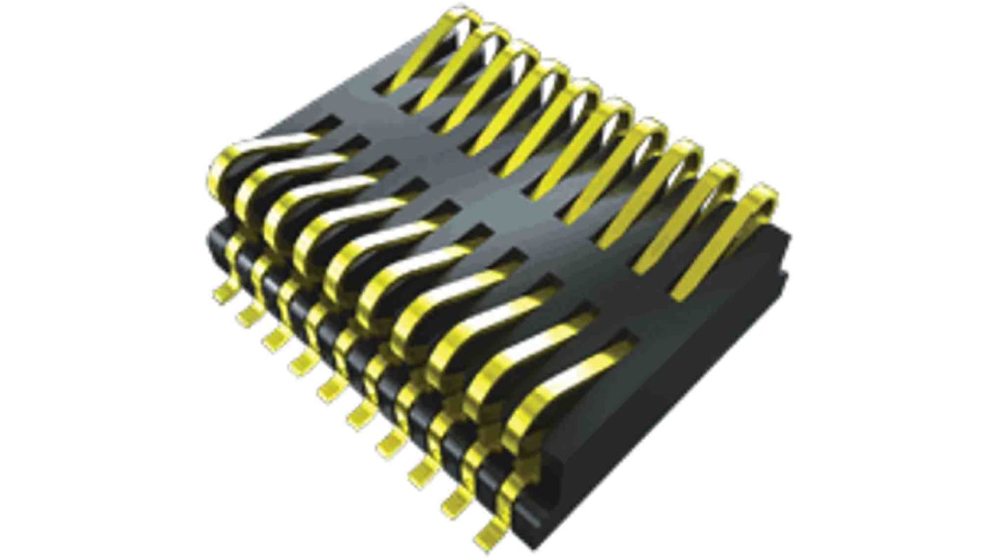 Samtec FSI Series Straight PCB Header, 10 Contact(s), 1.0mm Pitch, 2 Row(s), Shrouded