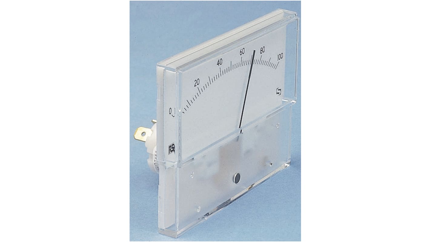 Sifam Tinsley Analogue Panel Ammeter 50μA DC, 20.2mm x 42.4mm, ±2.5 % Moving Coil