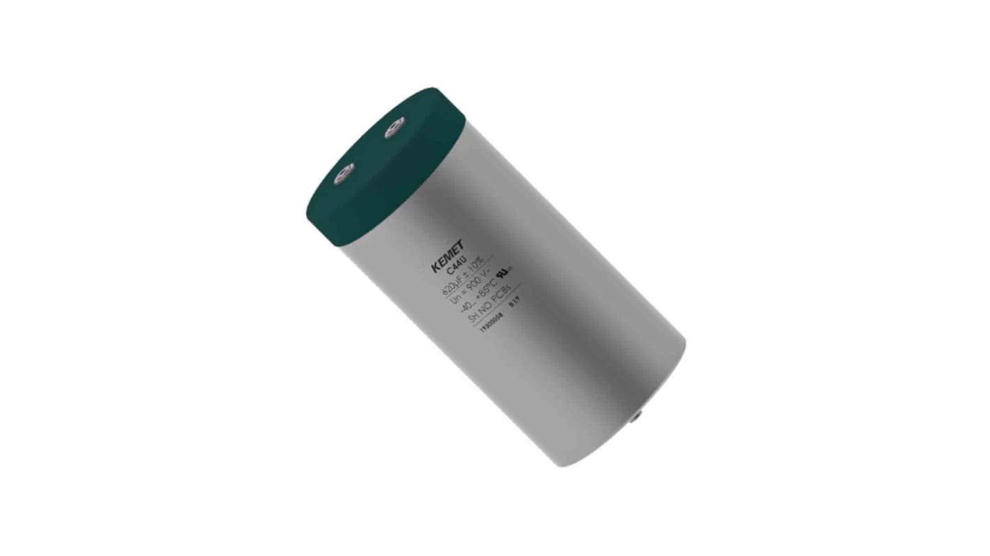 KEMET C44U Polypropylene Film Capacitor, 600V dc, 10%, 800μF, Screw Mount