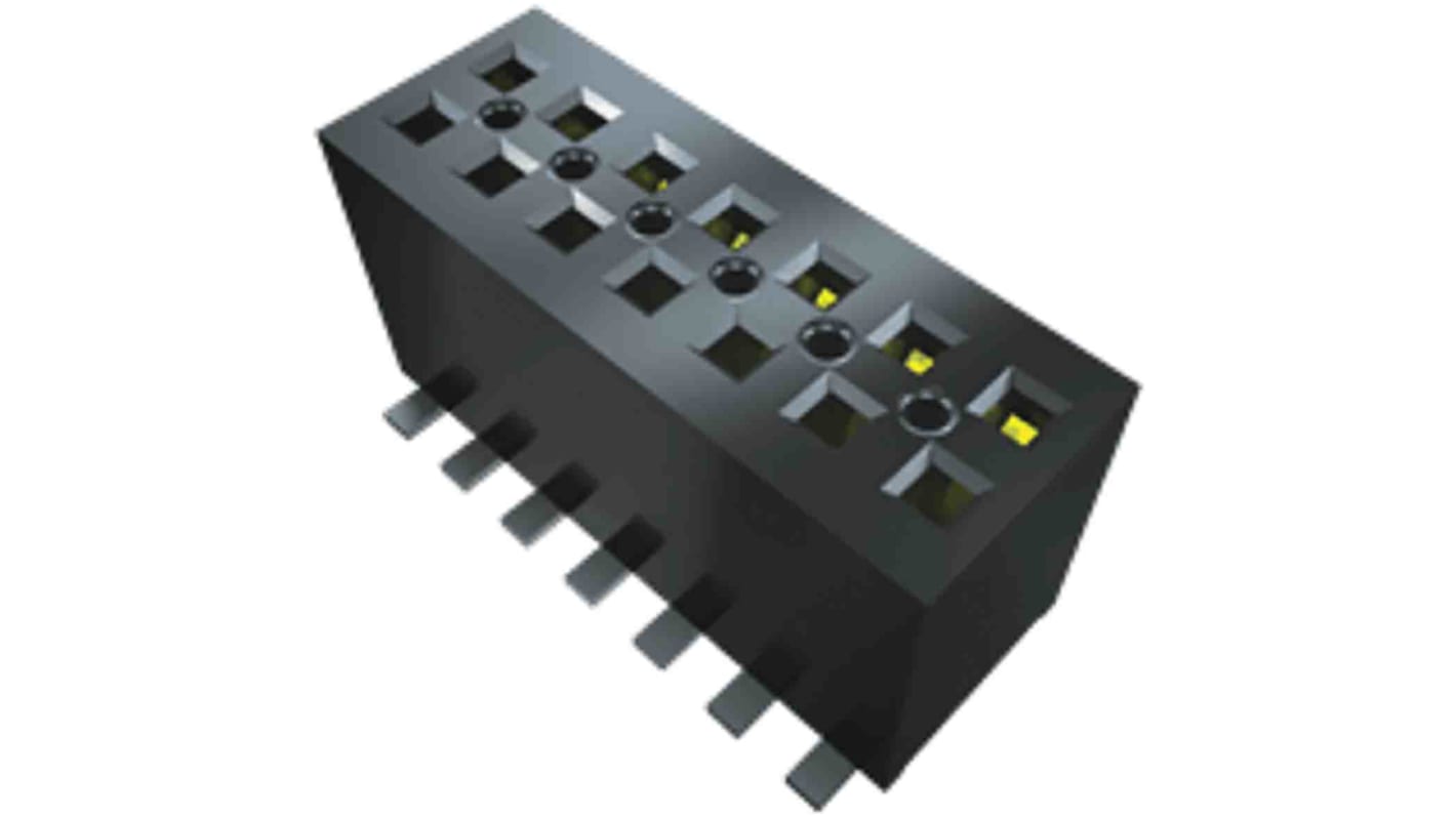 Samtec FLE Series Vertical Surface Mount PCB Socket, 6-Contact, 2-Row, 1.27mm Pitch, Solder Termination