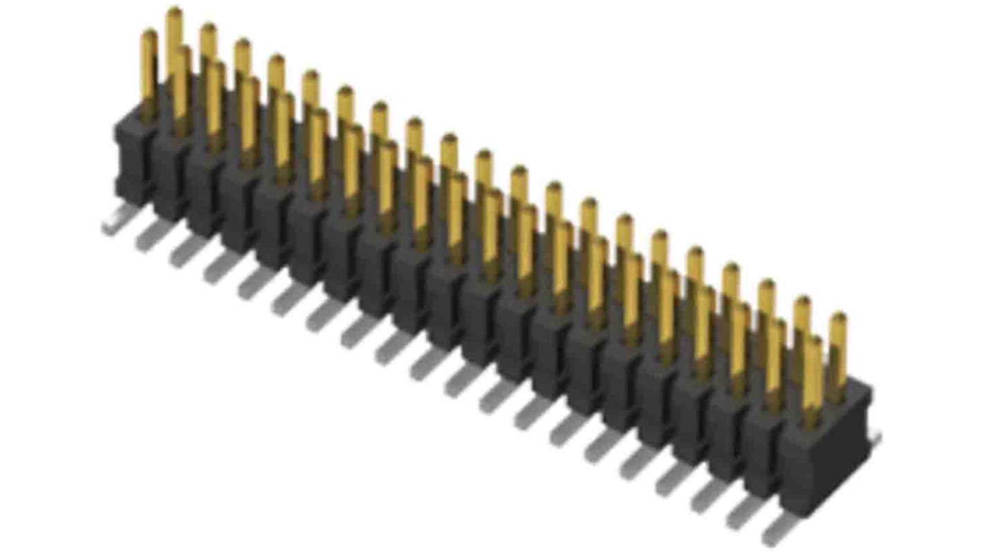 Samtec FTSH Series Straight Pin Header, 16 Contact(s), 1.27mm Pitch, 2 Row(s), Unshrouded