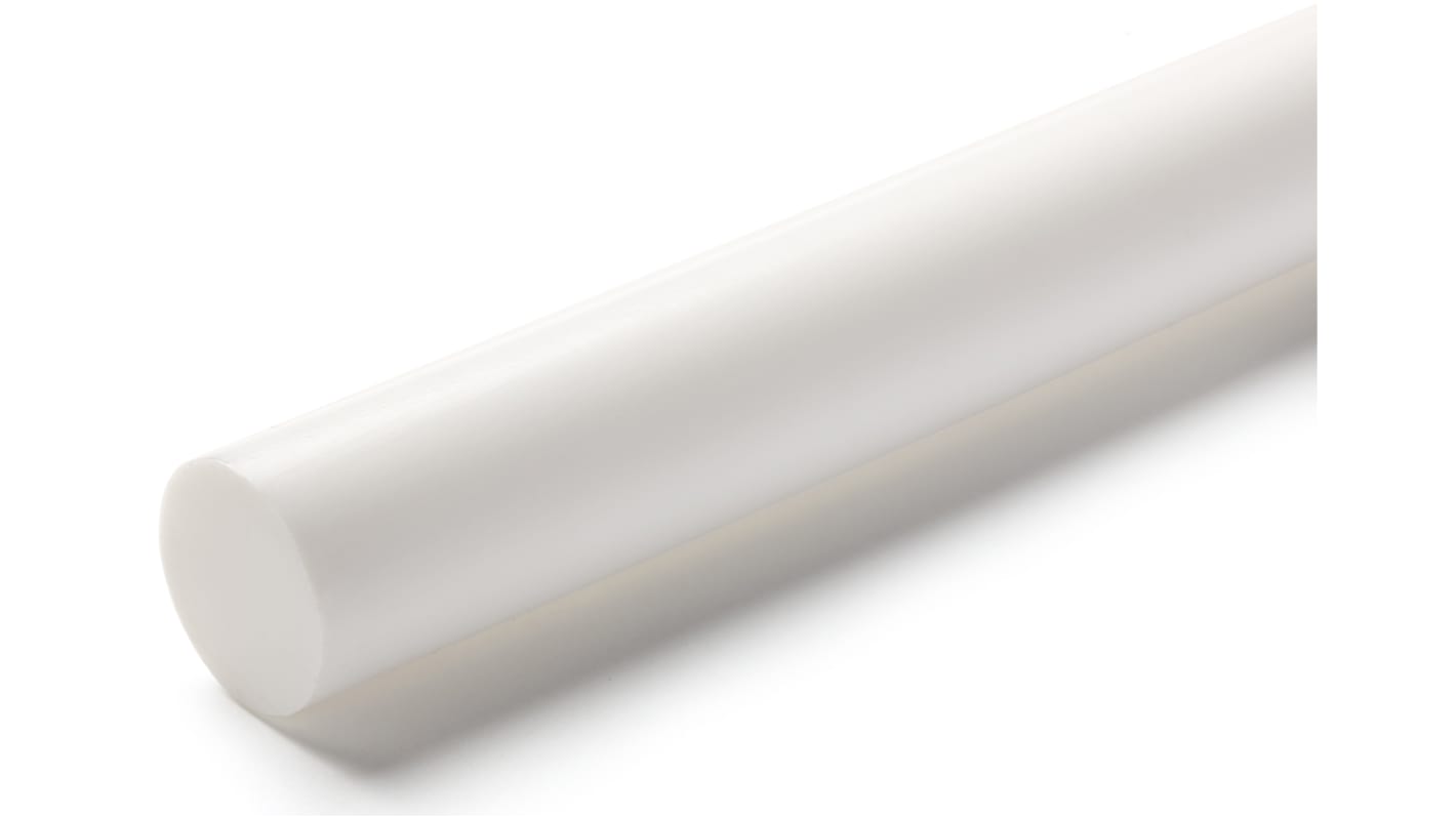 RS PRO Opaque Fluoroplastics PTFE Rod, 500mm x 45mm Diameter