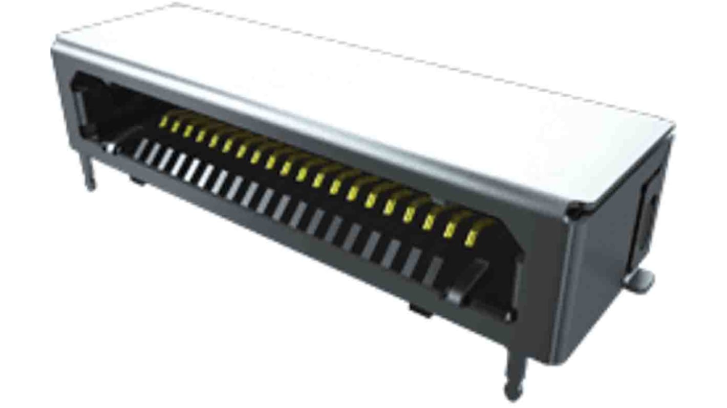 Conector hembra para PCB Samtec serie FCS8 FCS8, de 30 vías en 1 fila, paso 0.8mm, Montaje en orificio pasante, para