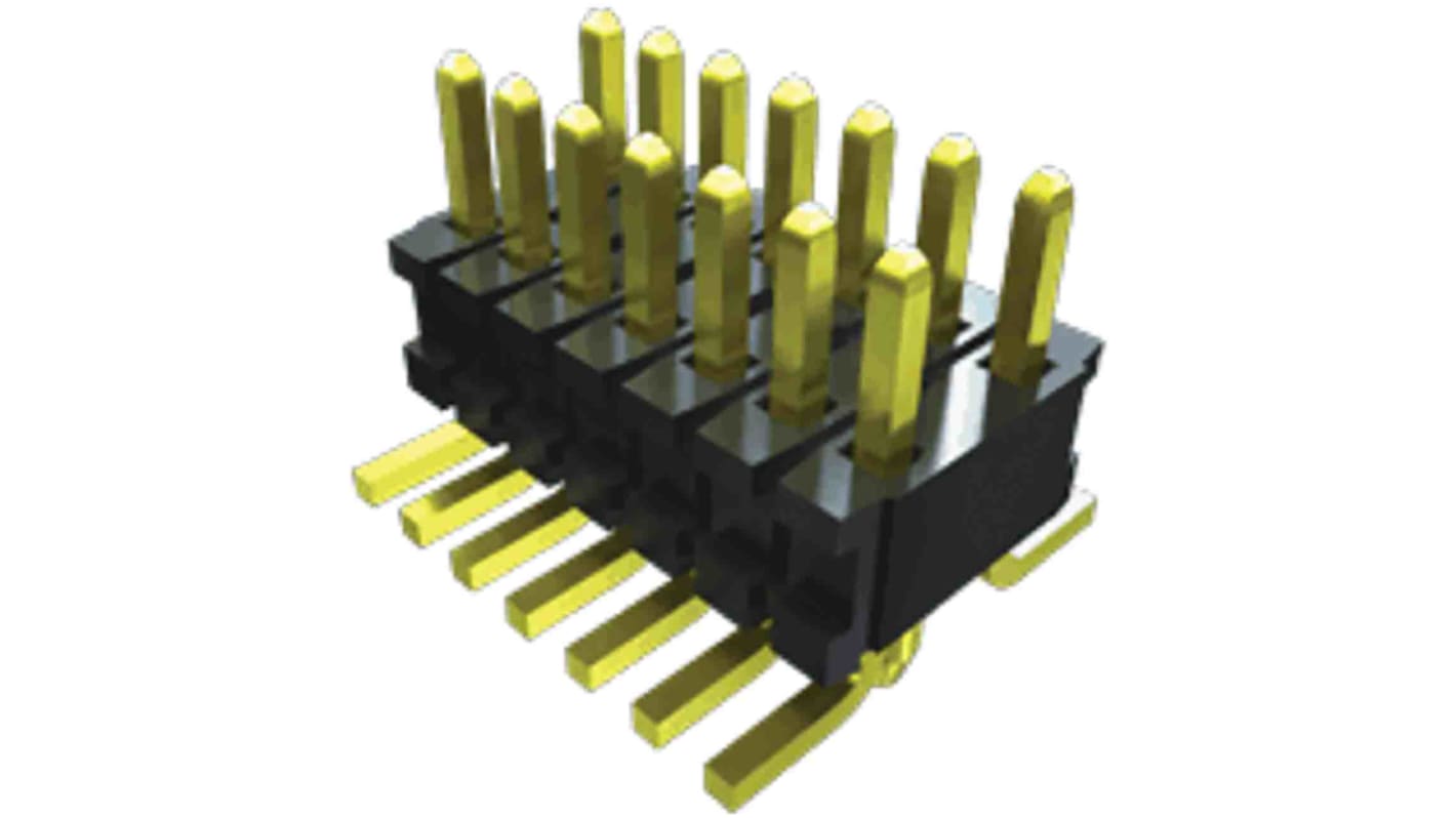 Samtec FTR Series Vertical Pin Header, 20 Contact(s), 1.27mm Pitch, 2 Row(s), Unshrouded