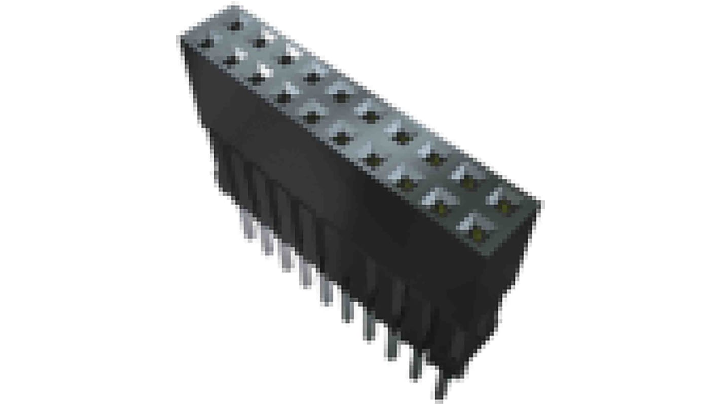 Samtec ESQ Series Straight Through Hole Mount PCB Socket, 50-Contact, 2-Row, 2.54mm Pitch, Solder Termination