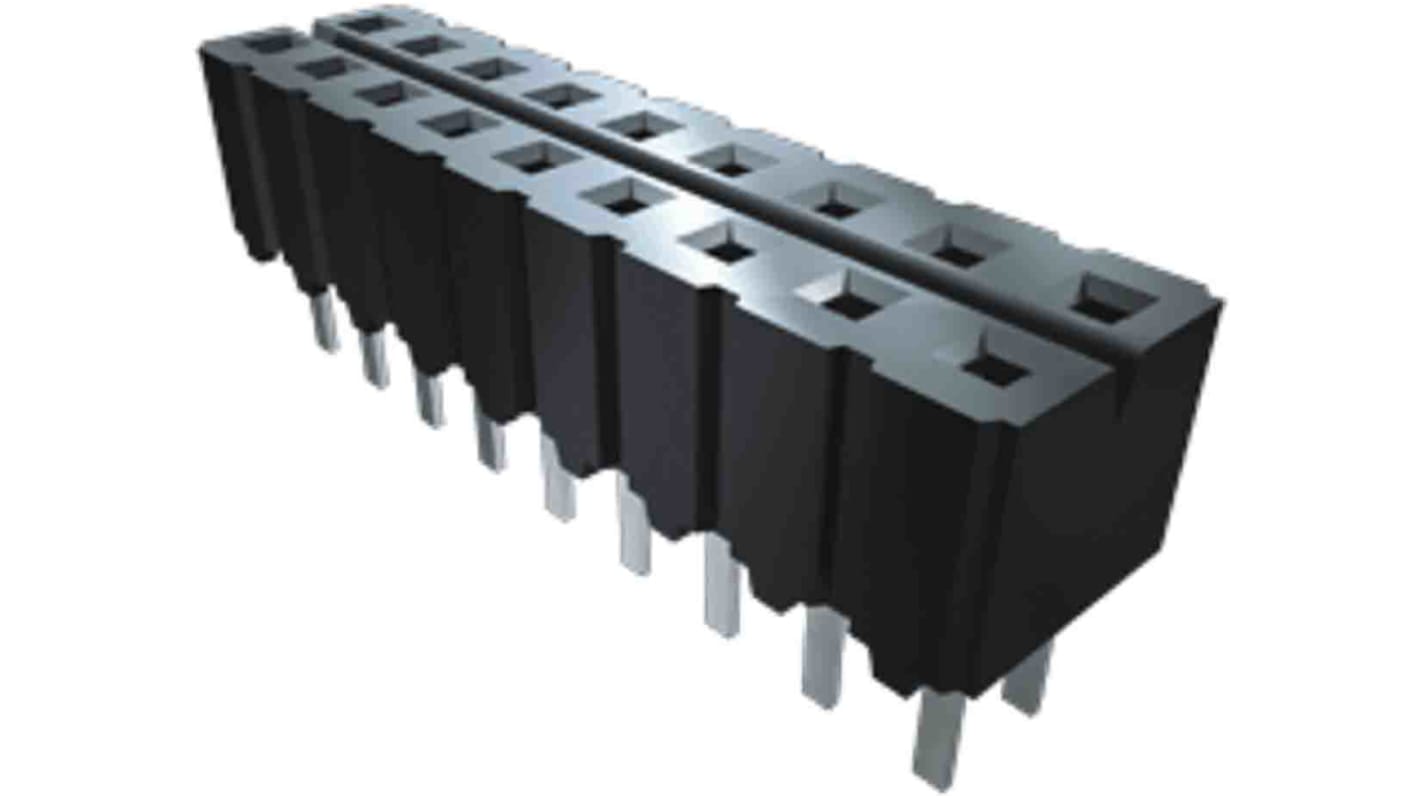 Conector hembra para PCB Samtec serie CES CES, de 20 vías en 2 filas, paso 2.54mm, Montaje en orificio pasante, para