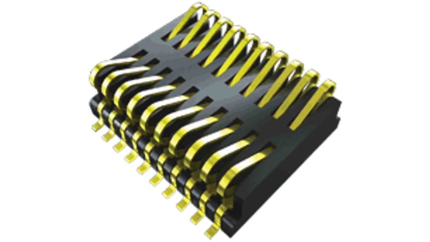 Samtec FSI Series Straight PCB Header, 20 Contact(s), 1.0mm Pitch, 2 Row(s), Shrouded