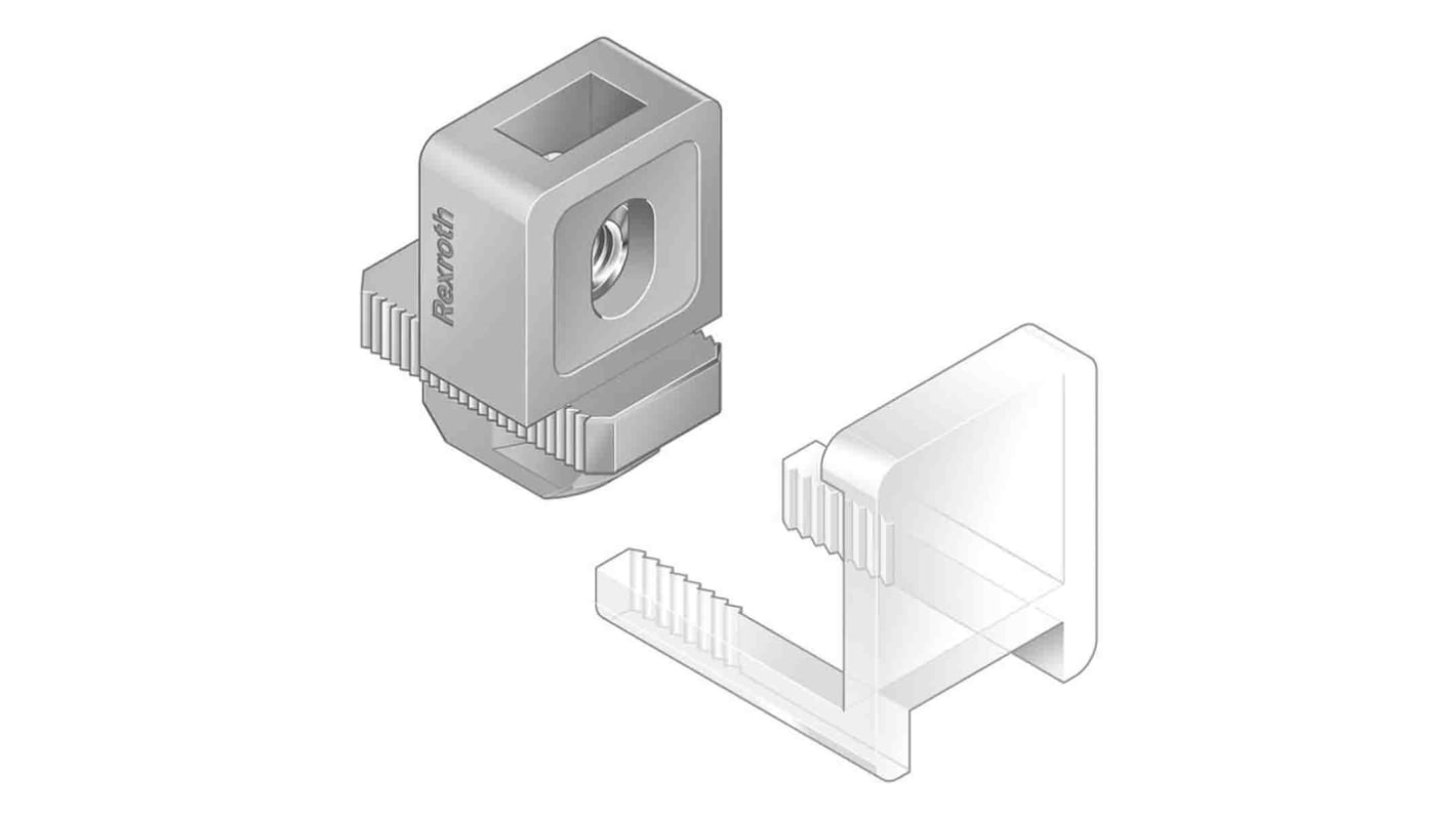 Bloque Variofix Bosch Rexroth 3842548834 de PP, sistema MGE, para perfil de 30 mm, 40 mm, 45 mm, 50 mm, 60 mm, ranura