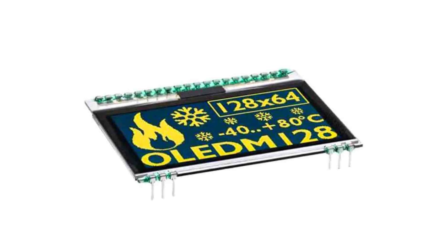 Display OLED Display Visions, matrice Passivo, Giallo, 128 x 64pixels, Grafica, I2C, SPI Interface