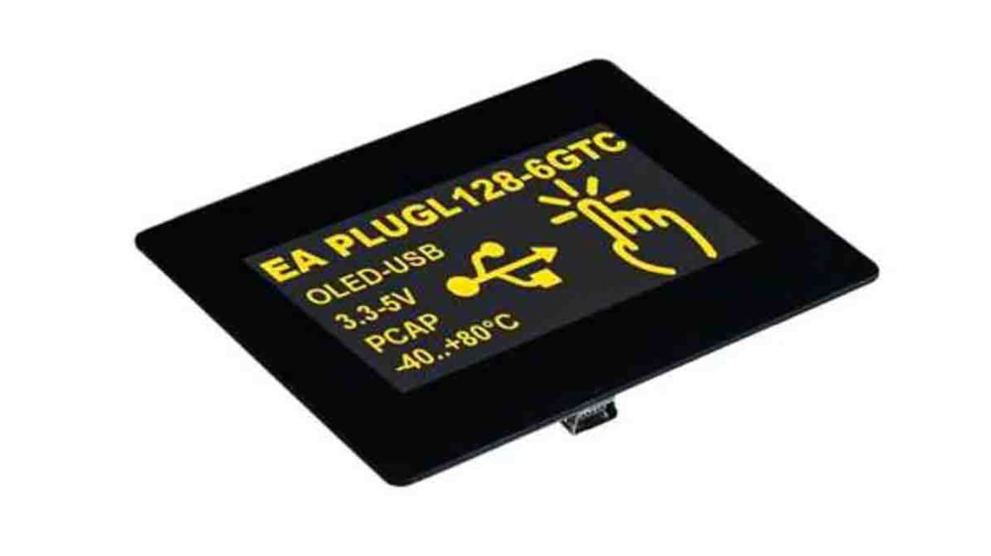 Display Visions 2.9in Yellow OLED Display 128 x 64pixels Graphics I2C, RS232, SPI, USB Interface