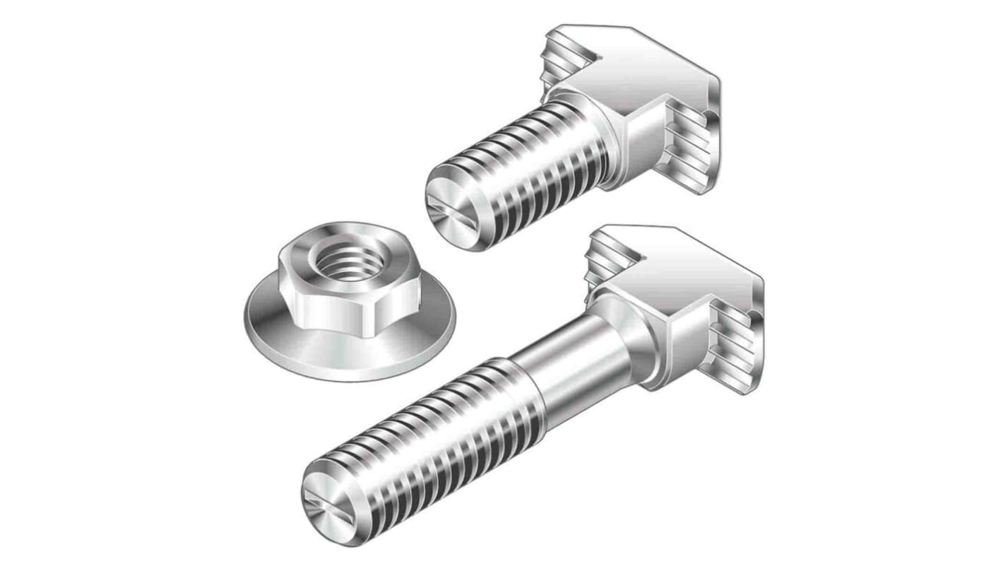 Vis en T Bosch Rexroth, profilé 30 mm, L. 25mm, filetage M6, rainure 8mm en Acier Galvanisé