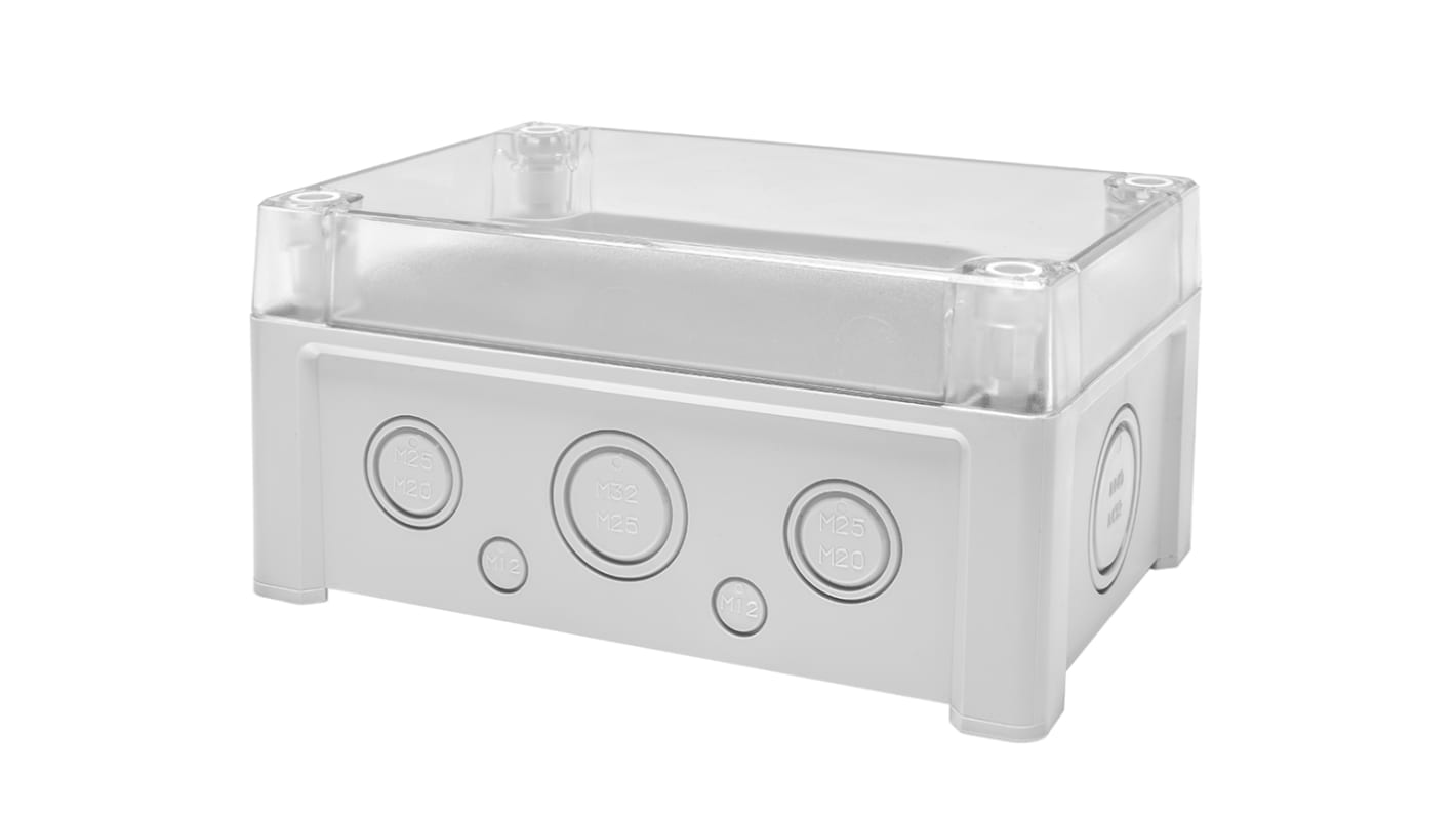 Caja de uso general RS PRO de Policarbonato Gris, 187 x 122 x 90mm, IP65