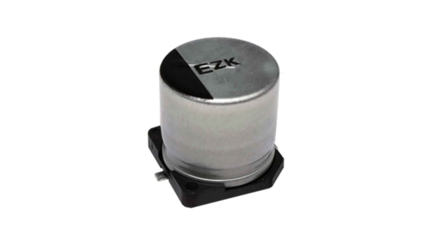 Condensador de polímero Panasonic ZKU, 100μF ±20%, 25V, paso 1.8mm, dim. 6.3 (Dia) x 5.8mm