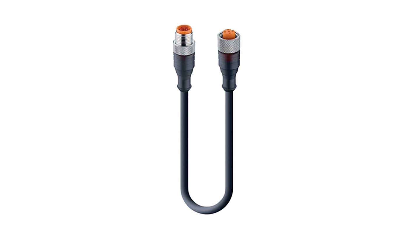 Cable de conexión Lumberg Automation, con. A M12 Macho, 5 polos, con. B M12 Hembra, 5 polos, long. 1m, 60 V, 4 A,