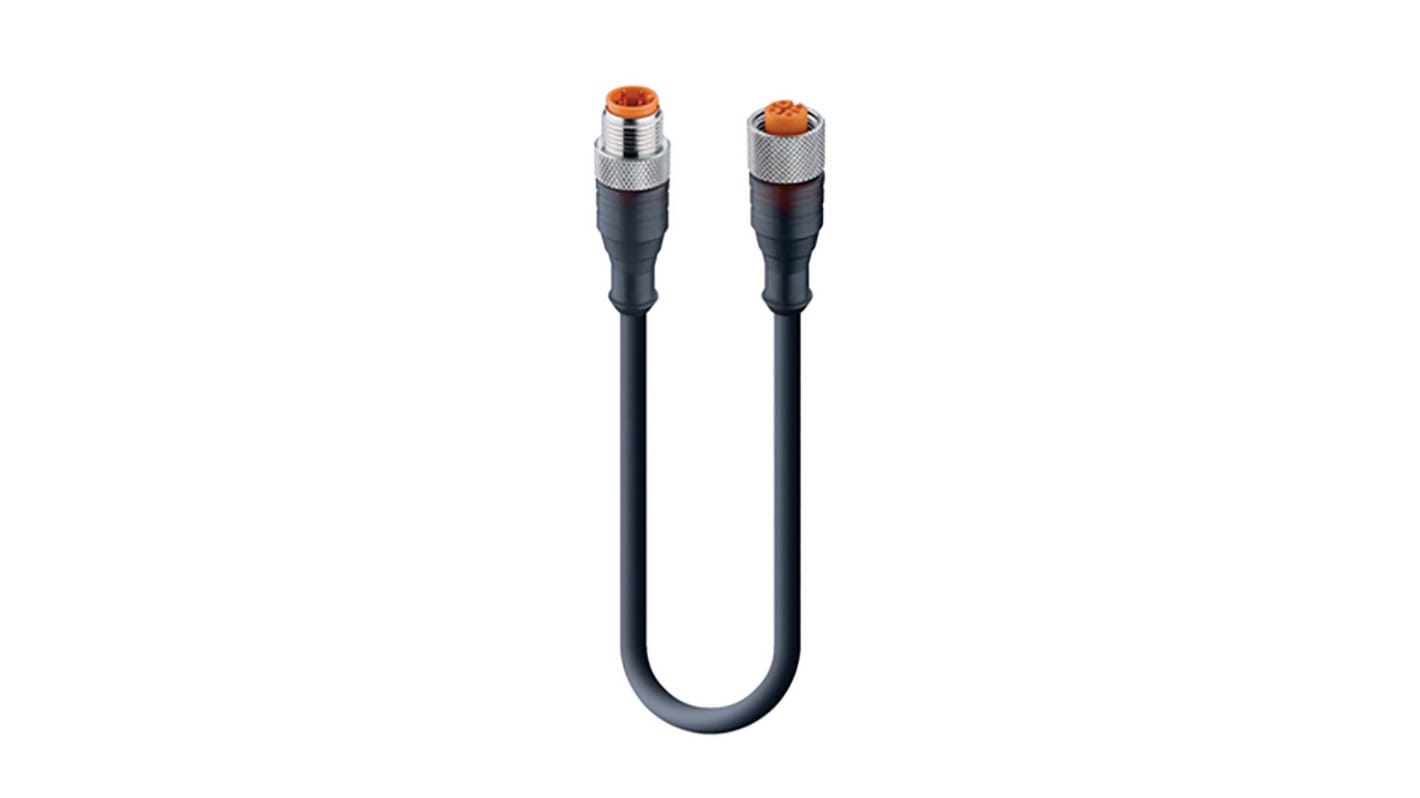 Cable de conexión Lumberg Automation, con. A M12 Macho, 4 polos, con. B M12 Hembra, 4 polos, long. 1.5m, 250 V, 4 A,