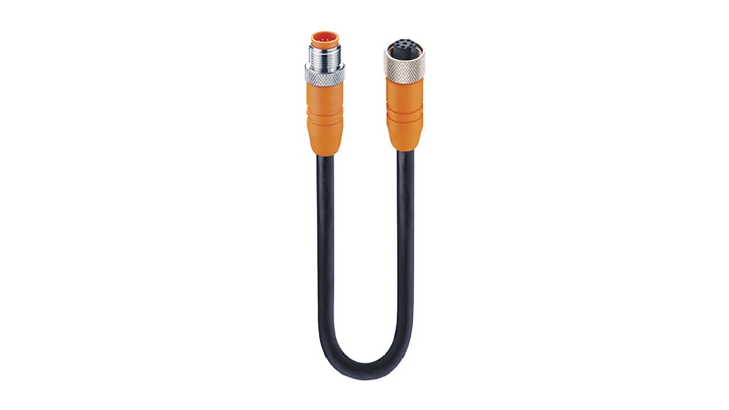 Cable de conexión Lumberg Automation, con. A M12 Macho, 8 polos, con. B M12 Hembra, 8 polos, cod.: A, long. 1m, 30 V,