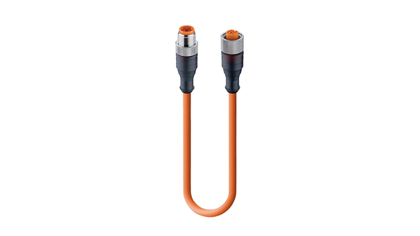 Cable de conexión Lumberg Automation, con. A M12 Macho, 4 polos, con. B M12 Hembra, 4 polos, cod.: A, long. 10m, 250