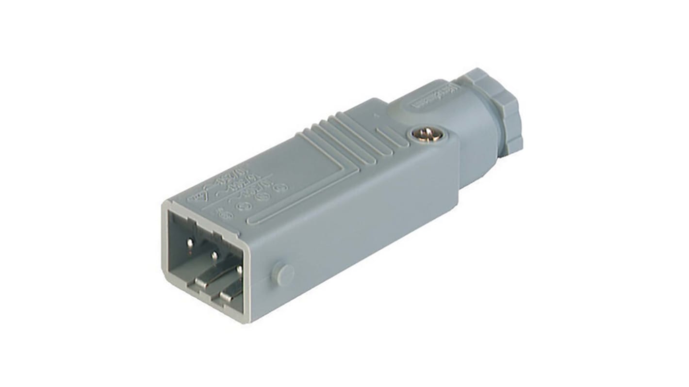 Hirschmann ST Leistungssteckverbinder Stecker Grau 3P + E, 230 V, 400 V / 10A, Kabelmontage IP54