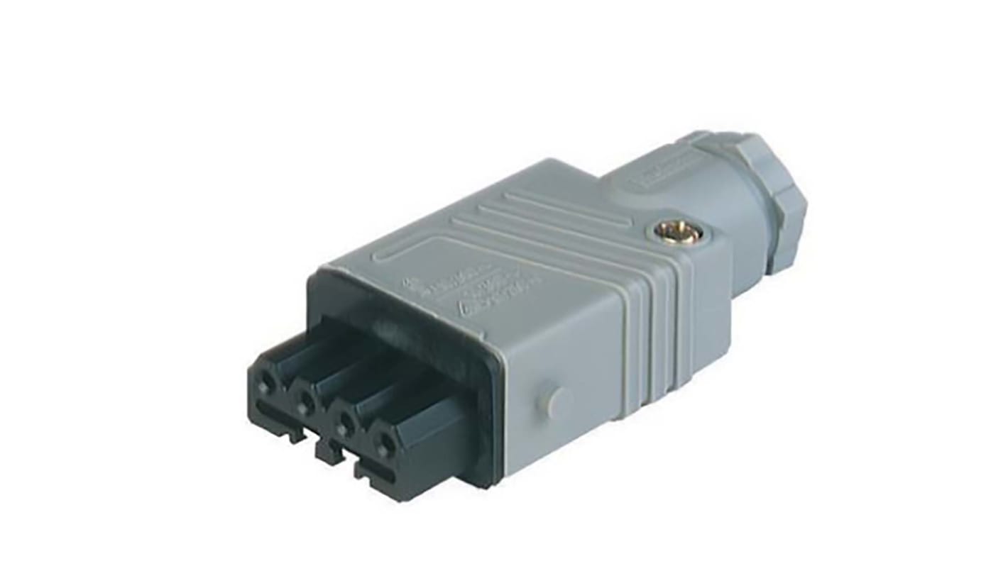 Conector de potencia industrial, Formato 4P + E, ST, Gris, 230 V, 400 V, 10A, IP54