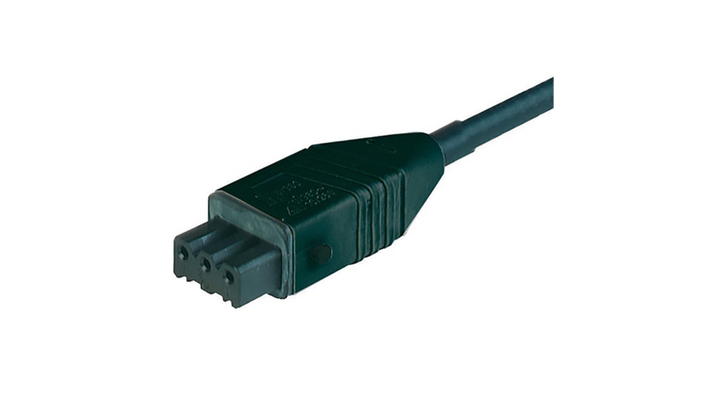 Conector de potencia industrial, Formato 3P + E, Orientación Recto, ST, Negro, 230 V, 400 V, 10A, IP54