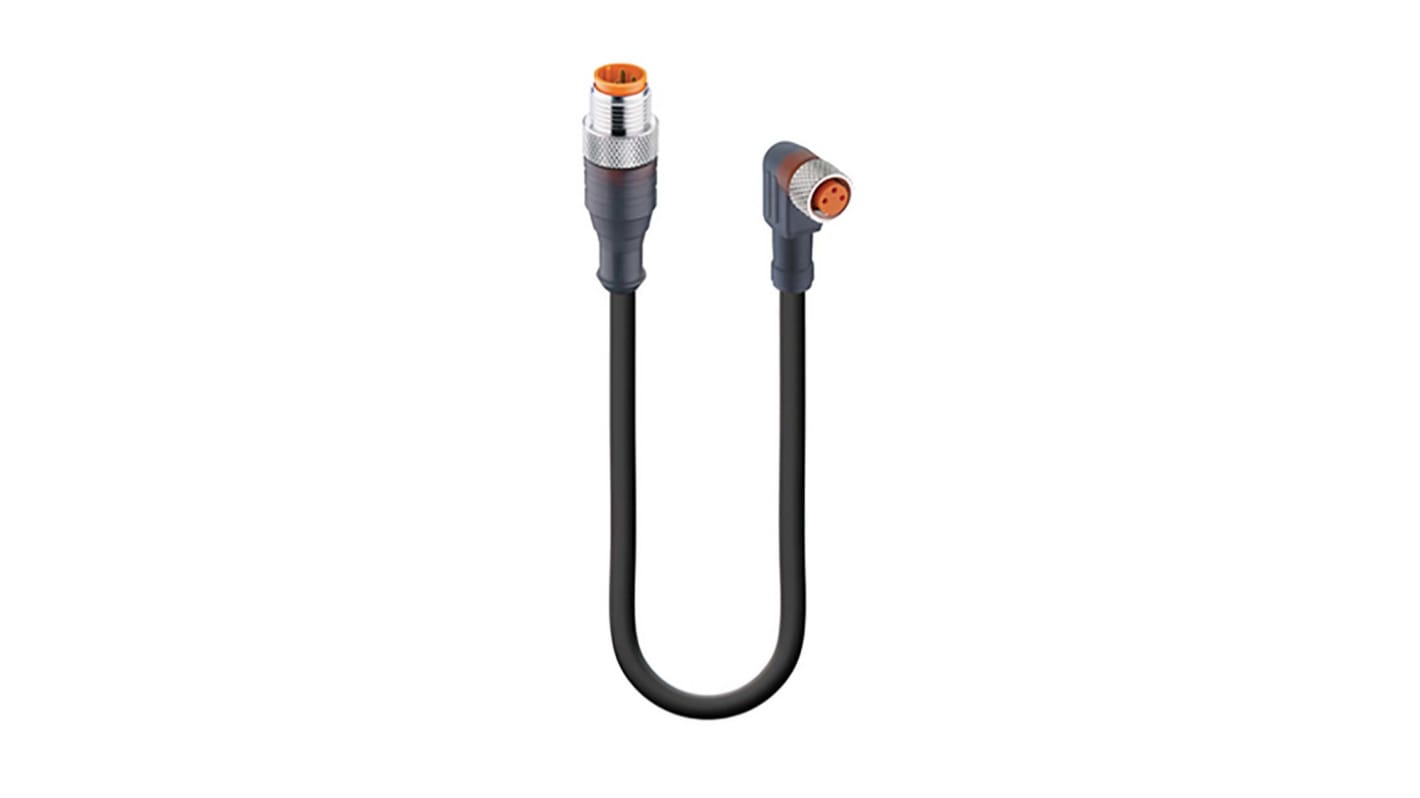 Cable de conexión Lumberg Automation, con. A M12 Macho, 3 polos, con. B M8 Hembra, 3 polos, long. 1m, 30 V, 4 A, IP65,