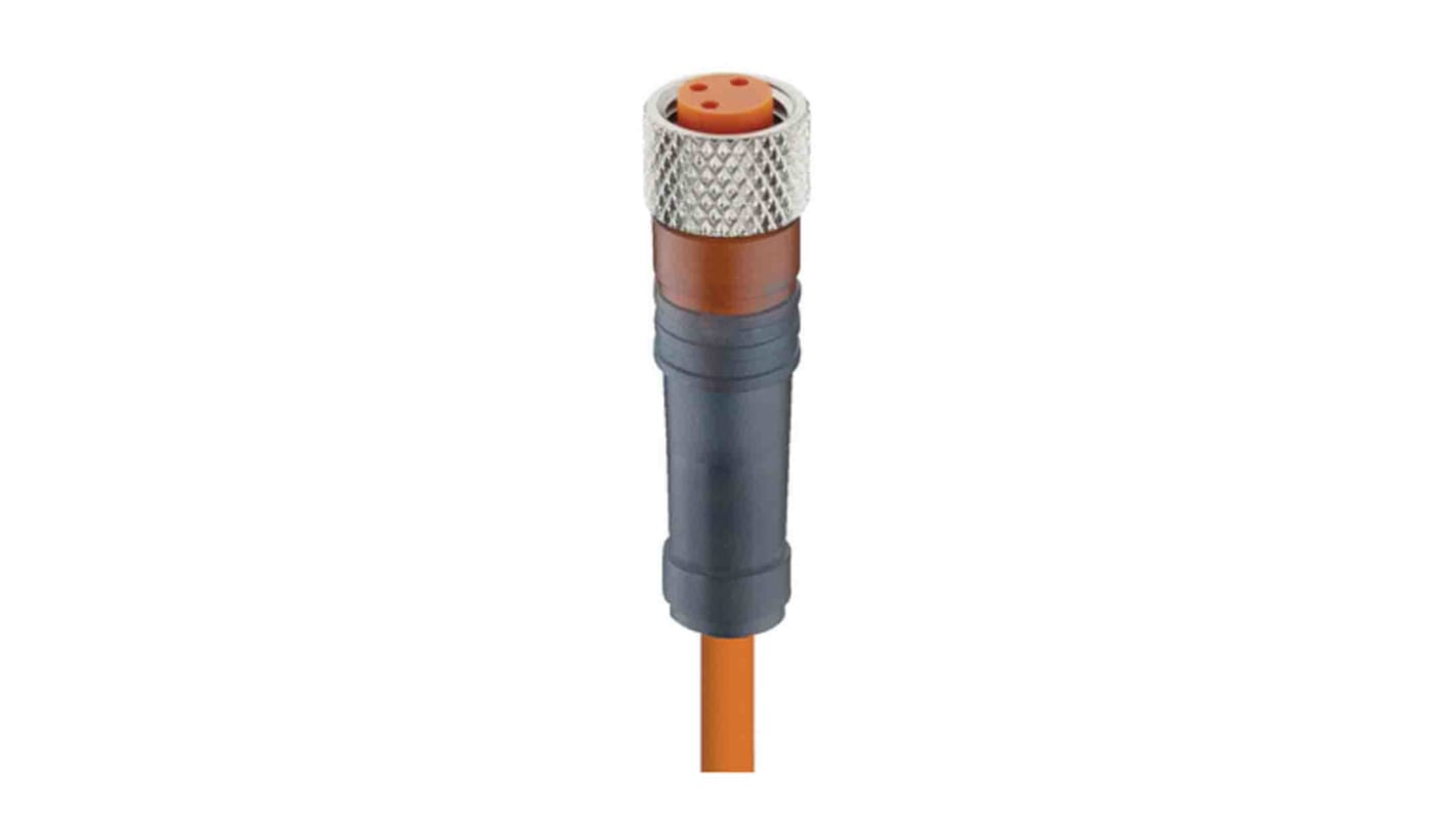 Cable de conexión Lumberg Automation, con. A M8 Hembra, 3 polos, con. B Sin terminación, cod.: A, long. 1m, 60 V, 4 A,