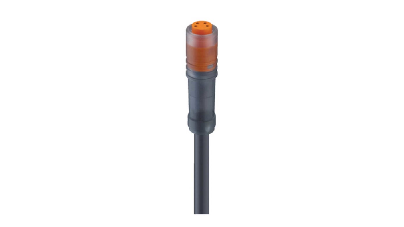 Cable de conexión Lumberg Automation, con. A M8 Hembra, 4 polos, con. B Sin terminación, cod.: A, long. 3m, 30 V, 2 A,