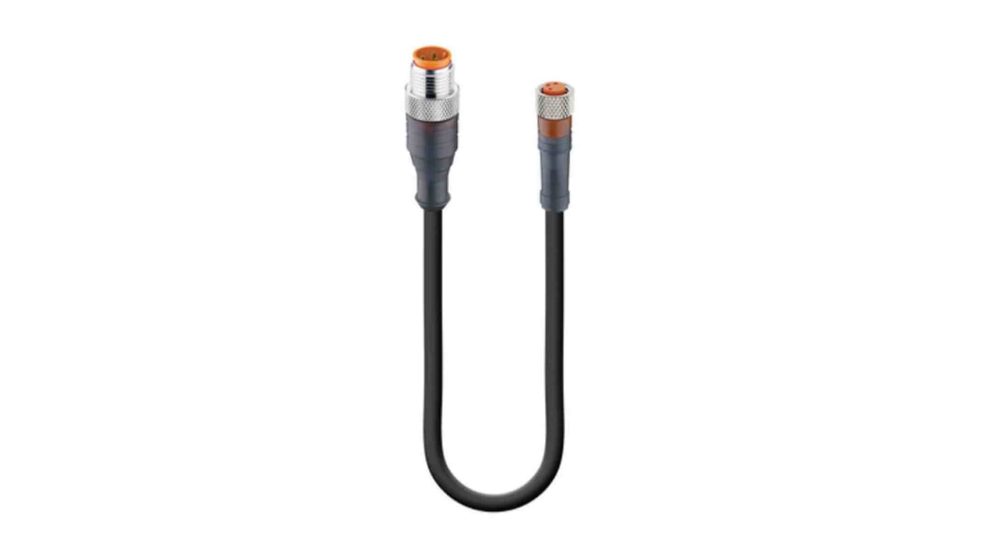 Cable de conexión Lumberg Automation, con. A M12 Macho, 3 polos, con. B M8 Hembra, 3 polos, long. 1.5m, 60 V, 4 A,