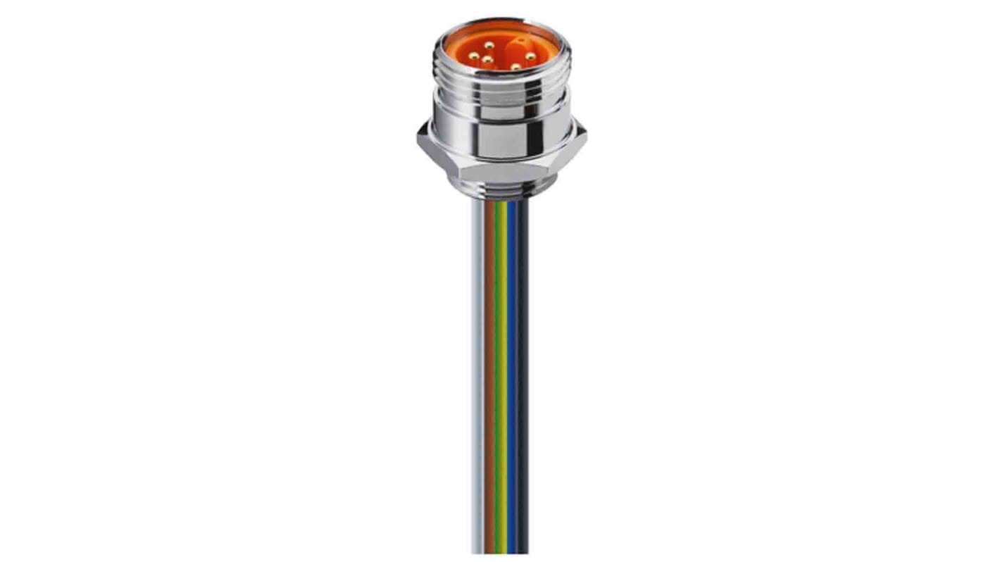 Lumberg Automation Circular Connector, 5 Contacts, Front Mount, 7/8 Connector, Plug, Male, IP68, RSF Series