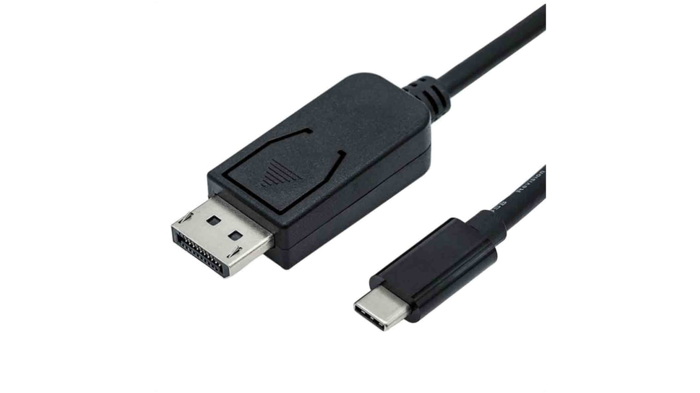 Roline DisplayPort-Kabel A Display-Anschluss B USB C - Stecker, 1m