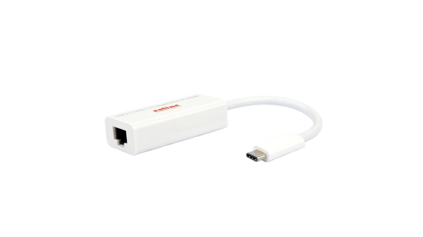 Adaptador de red USB 3.1, USB 3.2 Roline, con. A USB C Macho, con. B RJ45 Hembra, 1 puerto