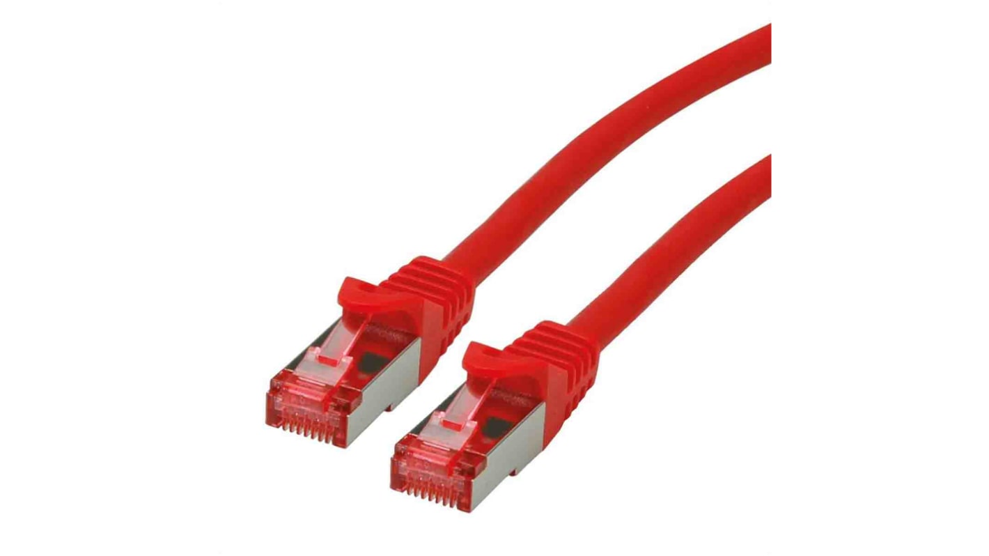 Cavo Ethernet Cat6 (S/FTP) Roline, guaina in LSZH col. Rosso, L. 0.5m, Con terminazione