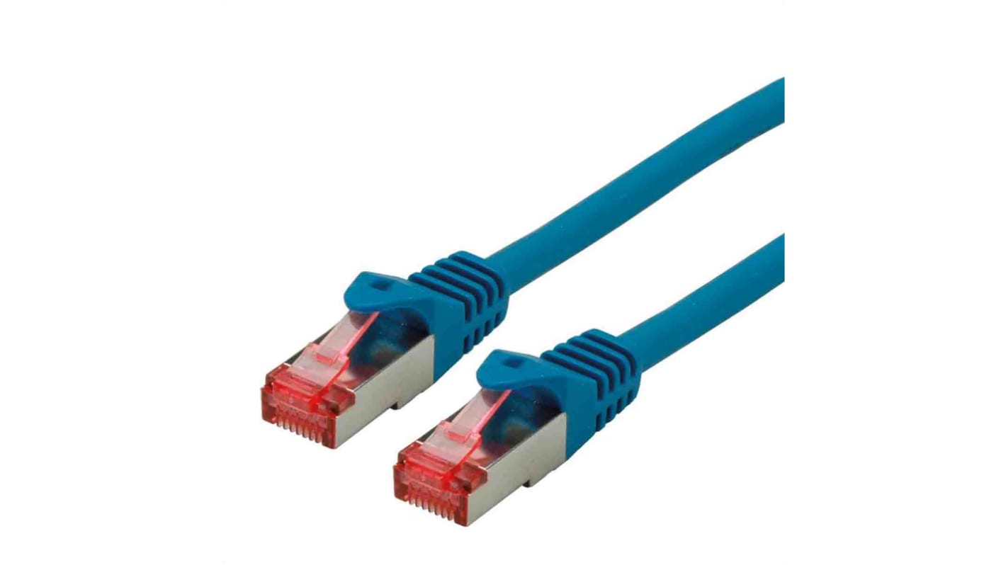 Roline Cat6 Male RJ45 to Male RJ45 Ethernet Cable, S/FTP, Blue LSZH Sheath, 2m, Low Smoke Zero Halogen (LSZH)