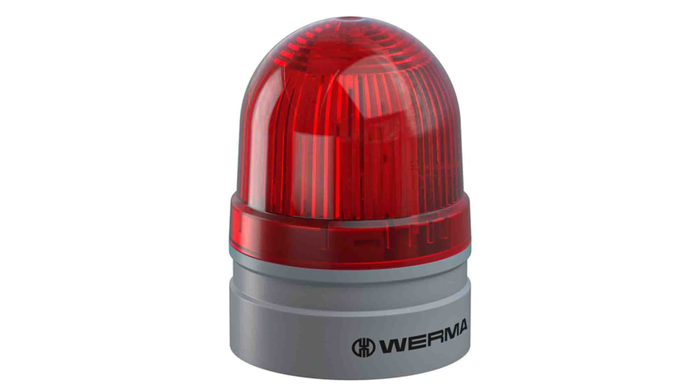 Werma EvoSIGNAL Mini Series Red Beacon, 12 V, Base Mount, LED Bulb