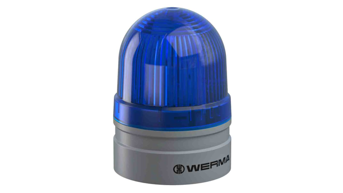 Werma EvoSIGNAL Mini Series Blue Beacon, 12 V, Base Mount, LED Bulb