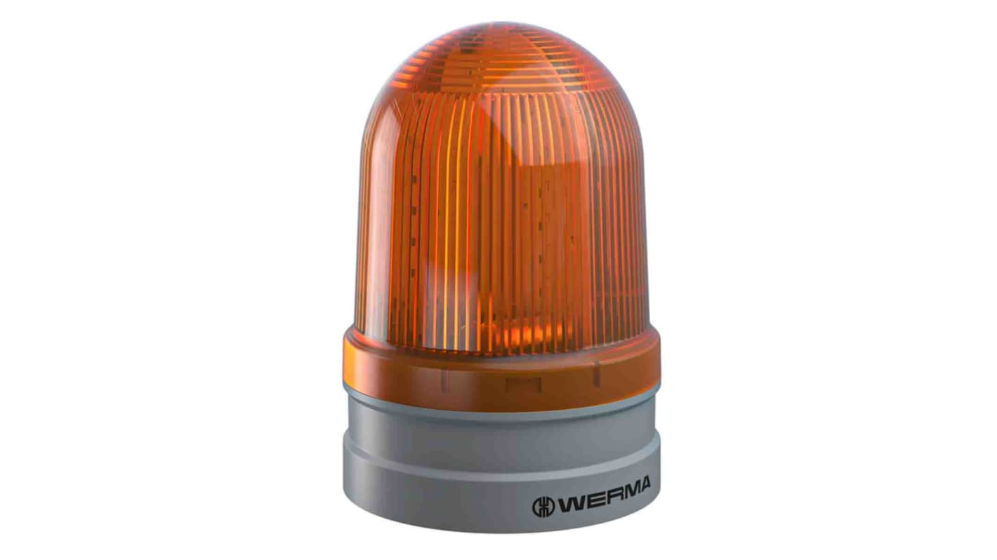 Werma EvoSIGNAL Maxi Series Yellow Beacon, 115 → 230 V ac, Base Mount, LED Bulb