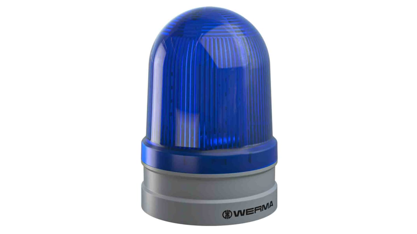 Werma EvoSIGNAL Maxi Series Blue Beacon, 12 V, 24 V, Base Mount, LED Bulb