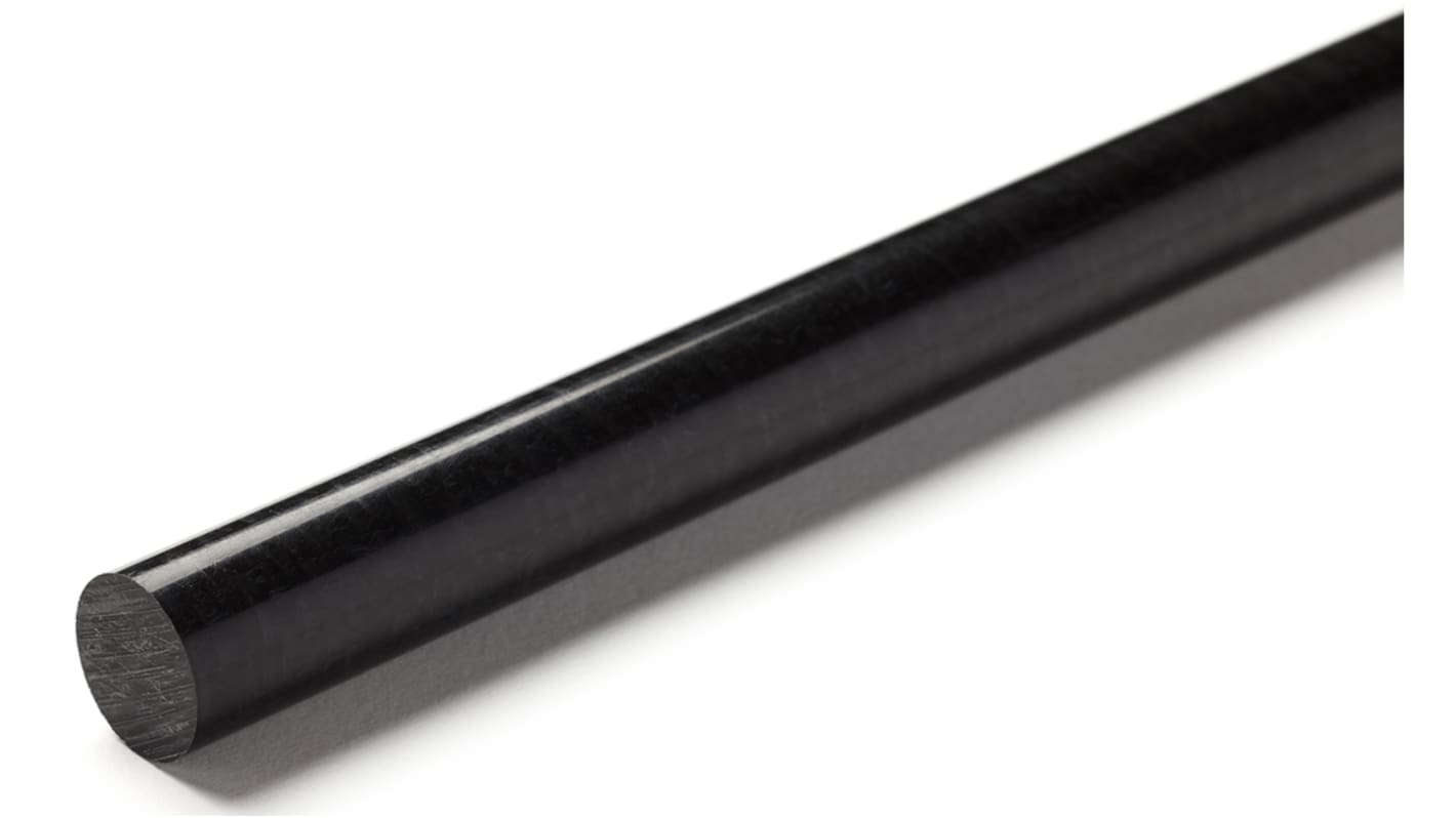 RS PRO Black Acetal Rod, 1m x 12.7mm Diameter