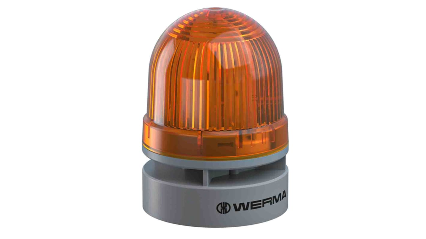 Indicator luminoso y acústico LED Werma EvoSIGNAL Mini, 12 V dc, Amarillo, Intermitente, 95dB @ 1m, IP66