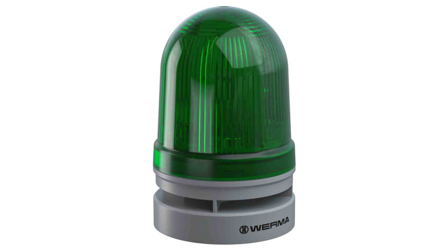 Werma EvoSIGNAL Midi Series Green Sounder Beacon, 115 → 230 V ac, Base Mount