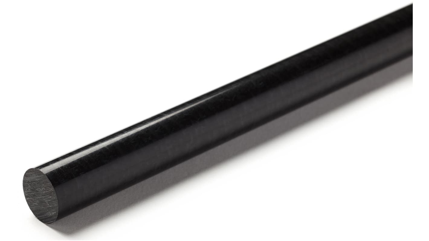 RS PRO Black Acetal Rod, 1m x 25.8mm Diameter